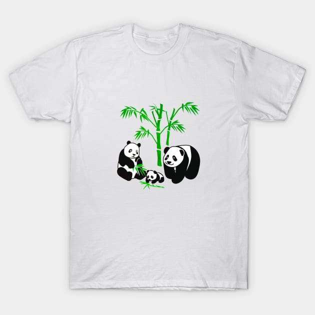 Panda bear family T-Shirt by Insignis